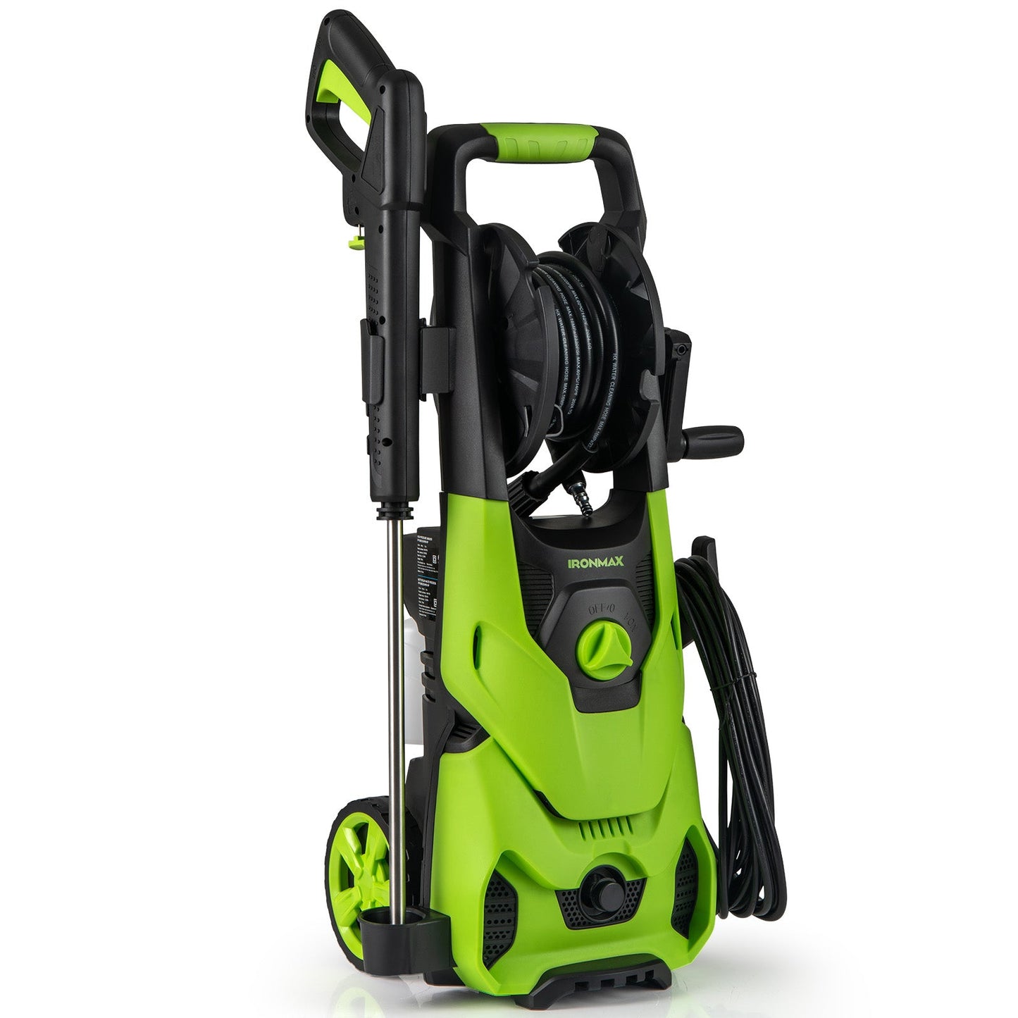 Hidrolavadora eléctrica de 2150PSI 1.2GPM con 4 boquillas de conexión rápida y cañón de espuma - Verde