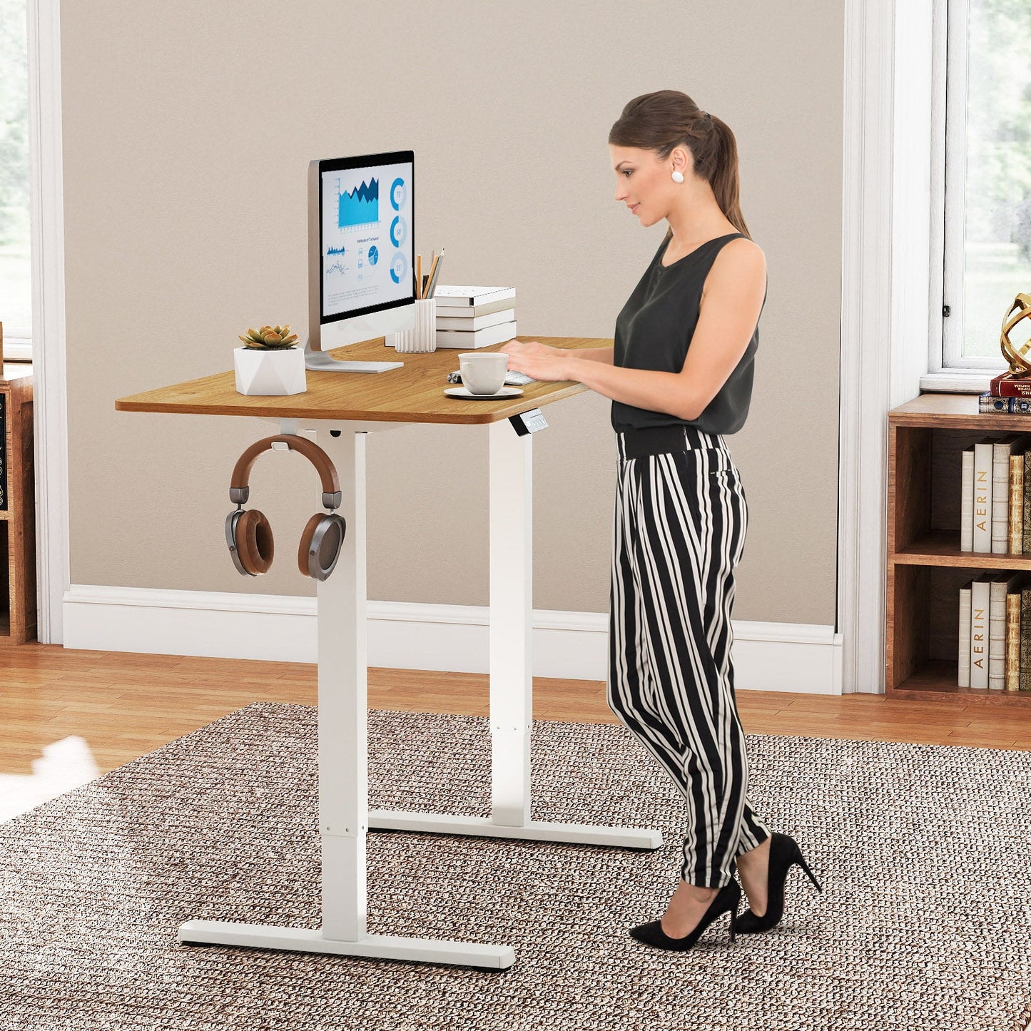 Electric Standing Desk Frame Height Adjustable Computer Desk Base with LED Display