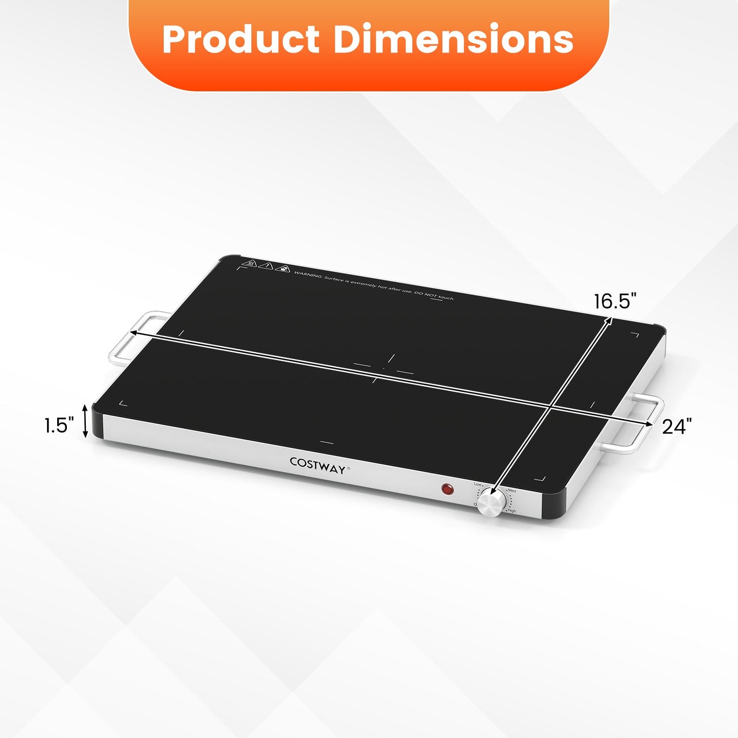 Electric Warming Food Warmer with Adjustable Temperature Control and Overheat Protection