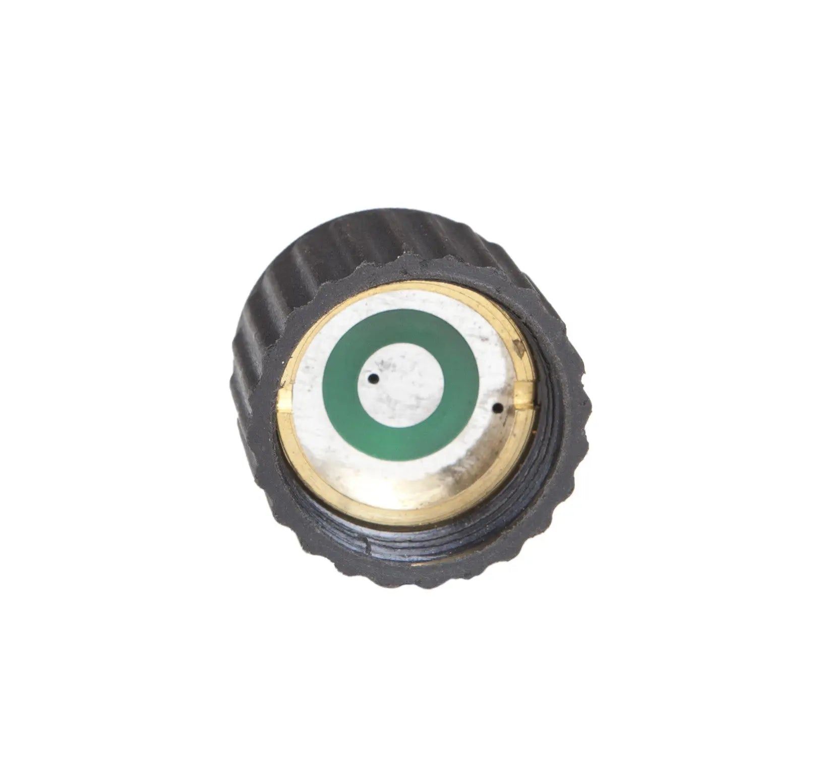 Electronic Igniter Button for 60523; black knurled knob with brass ring and green center on Tampa Home & Garden Store