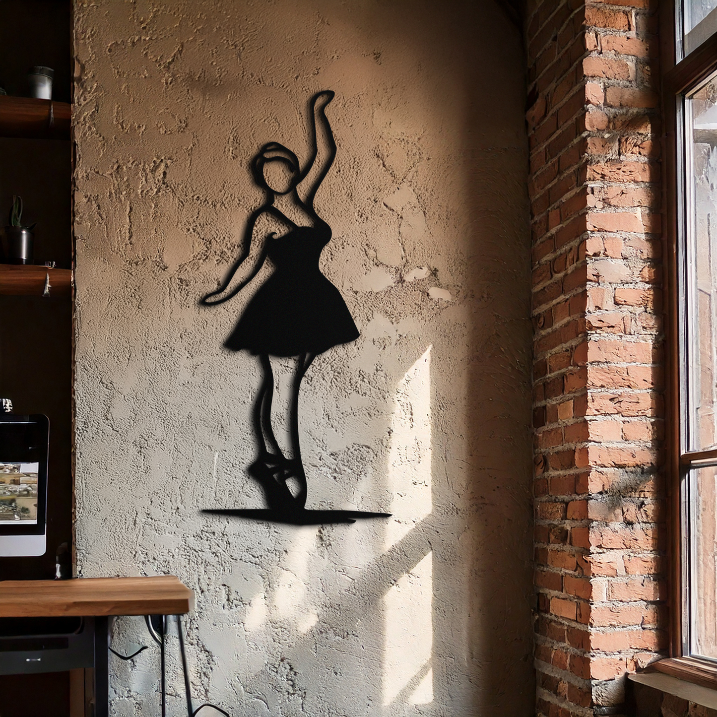 Elegant Ballerina Metal Wall Art – Graceful Dance Silhouette for Home Decor- KAF626 - Tampa Home & Garden Store