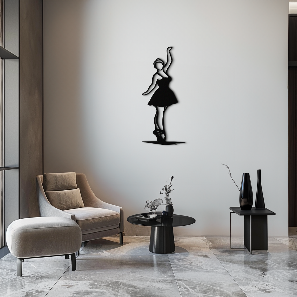 Elegant Ballerina Metal Wall Art – Graceful Dance Silhouette for Home Decor- KAF626 - Tampa Home & Garden Store