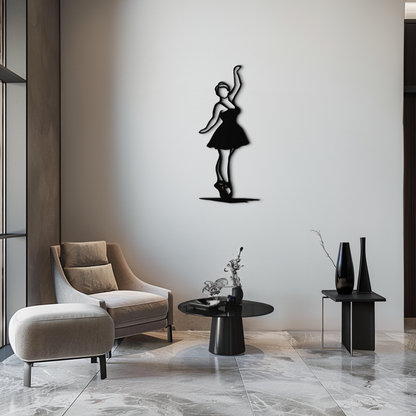 Elegant Ballerina Metal Wall Art – Graceful Dance Silhouette for Home Decor- KAF626 - Tampa Home & Garden Store