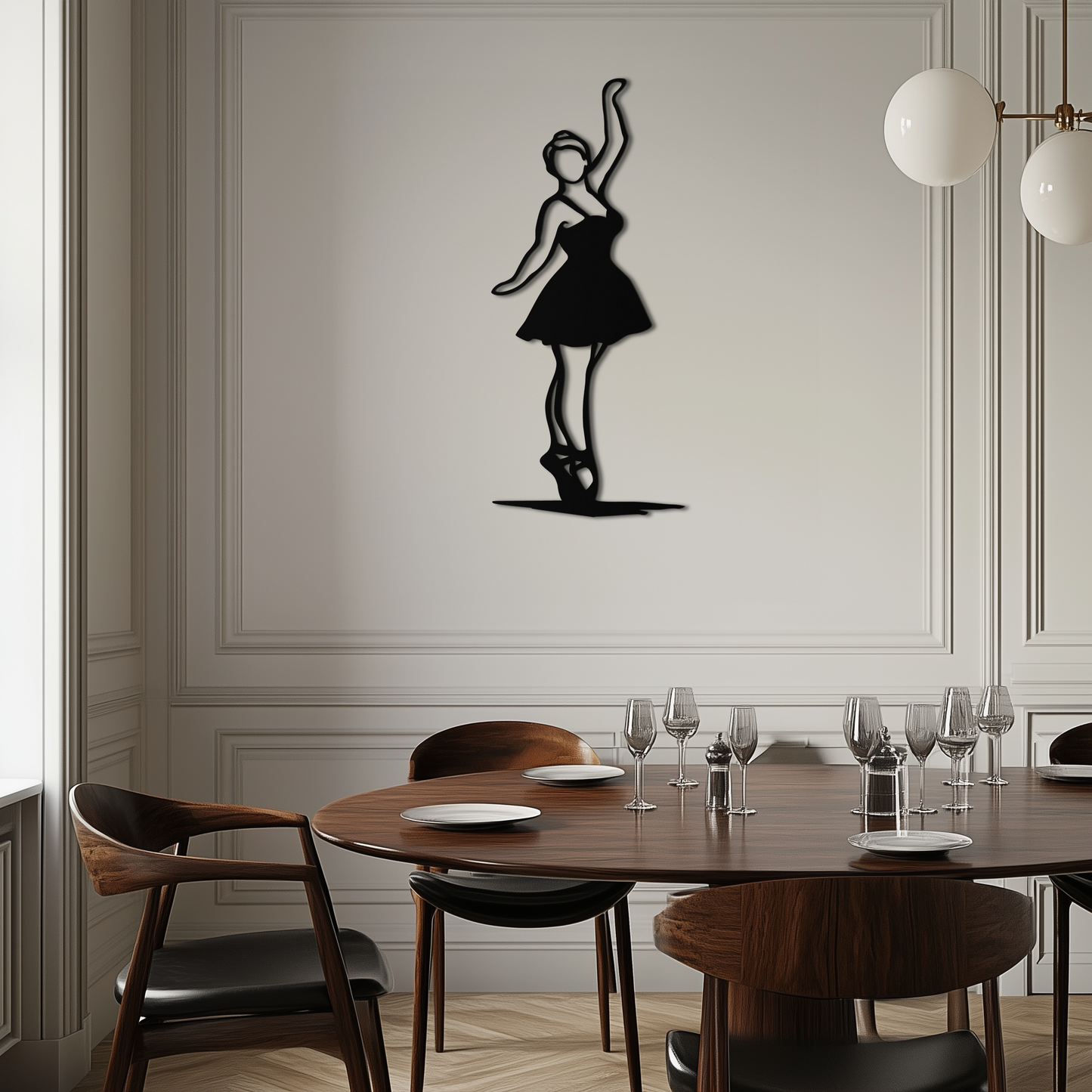 Elegant Ballerina Metal Wall Art – Graceful Dance Silhouette for Home Decor- KAF626 - Tampa Home & Garden Store