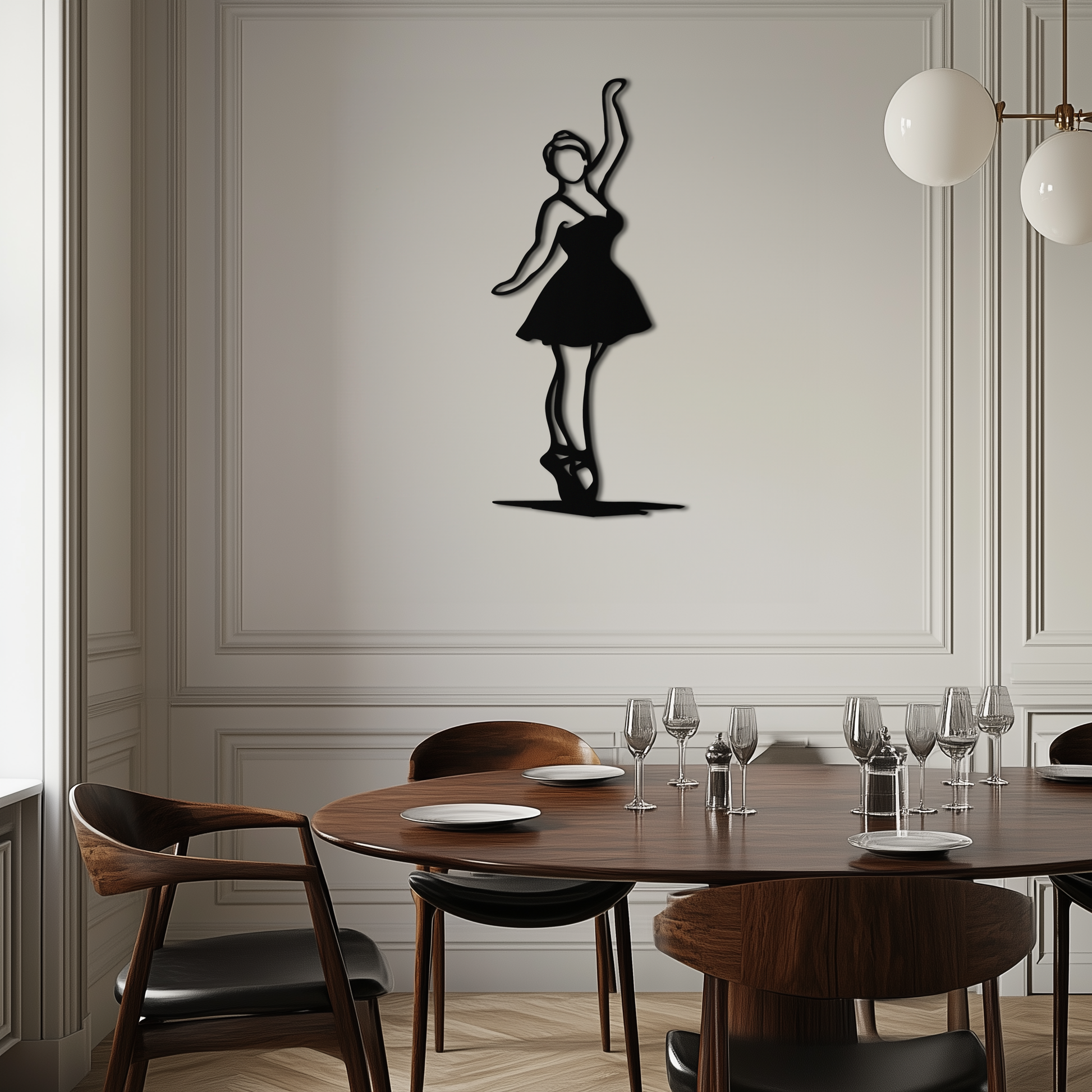 Elegant Ballerina Metal Wall Art – Graceful Dance Silhouette for Home Decor- KAF626 - Tampa Home & Garden Store