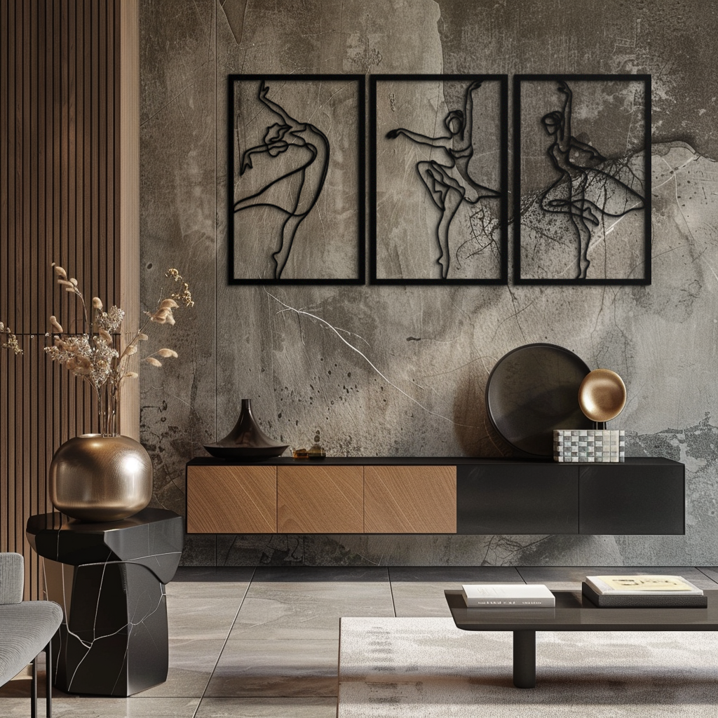 Elegant Ballerina Trio Metal Wall Art - Graceful Dance Silhouettes - KAF205 - Tampa Home & Garden Store