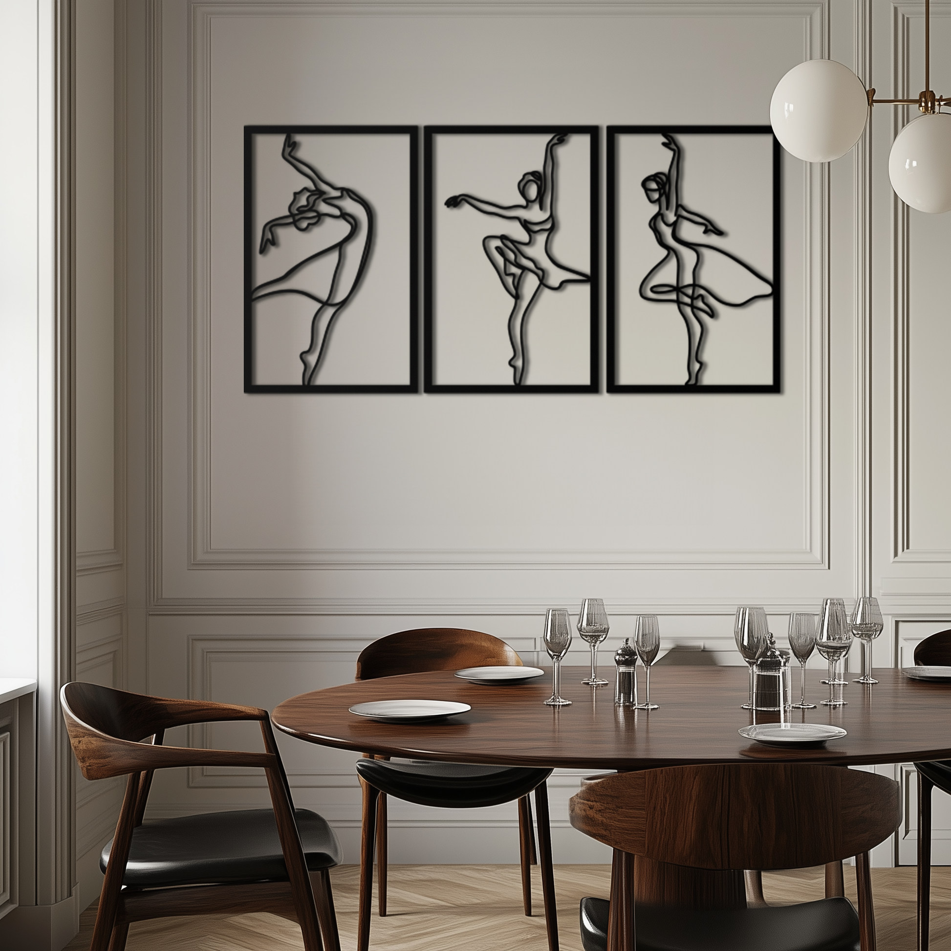 Elegant Ballerina Trio Metal Wall Art - Graceful Dance Silhouettes - KAF205 - Tampa Home & Garden Store