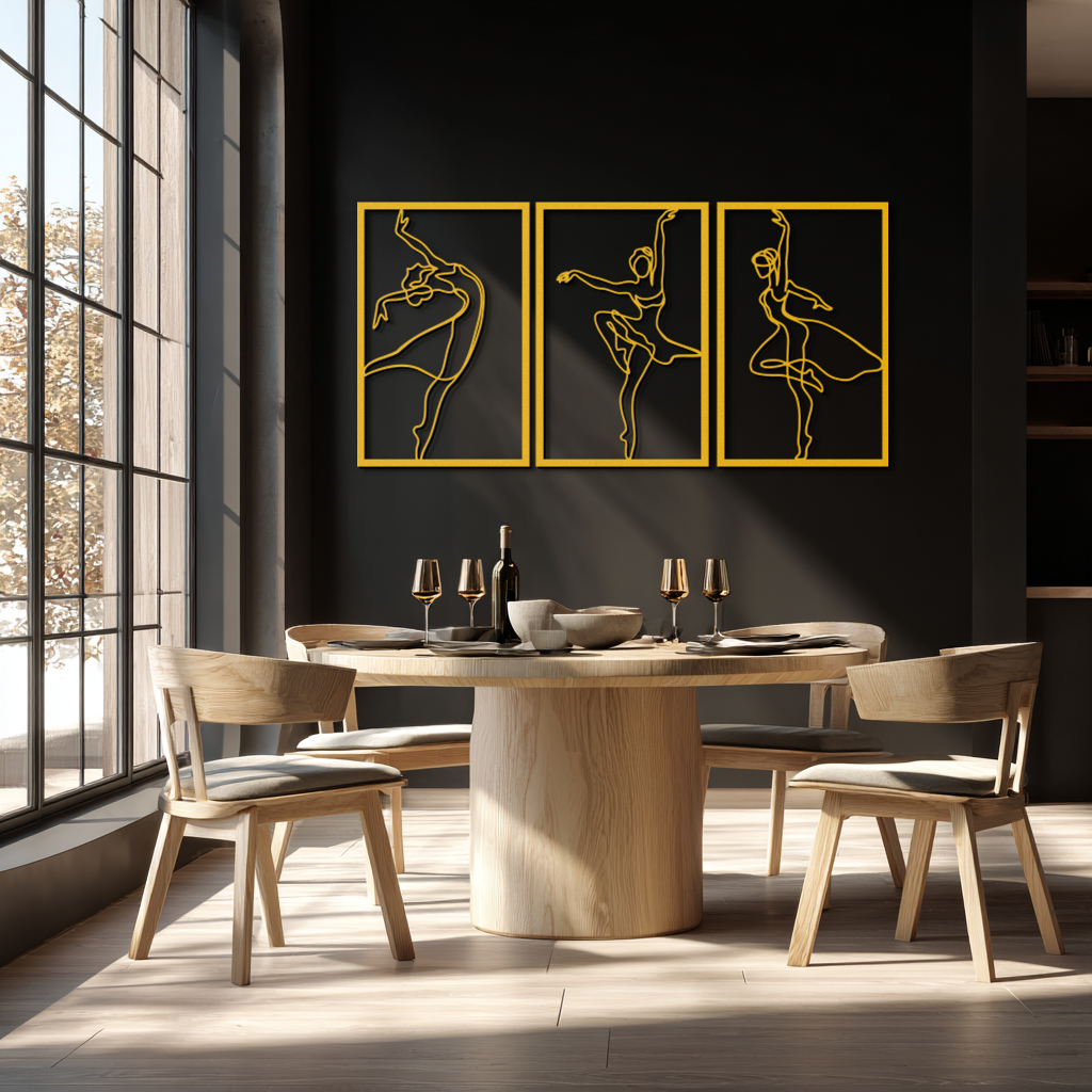 Elegant Ballerina Trio Metal Wall Art - Graceful Dance Silhouettes - KAF205 - Tampa Home & Garden Store