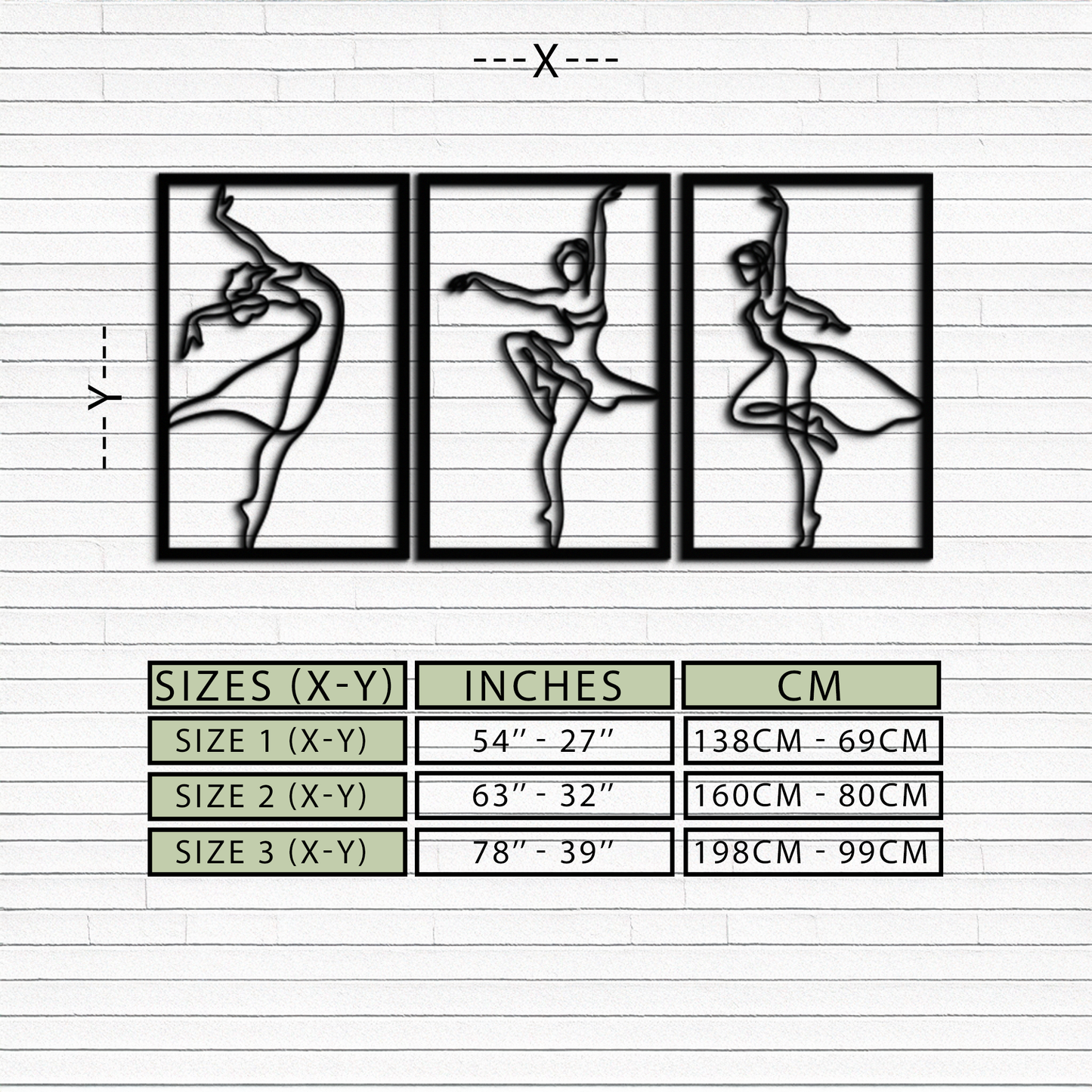Elegant Ballerina Trio Metal Wall Art - Graceful Dance Silhouettes - KAF205 - Tampa Home & Garden Store