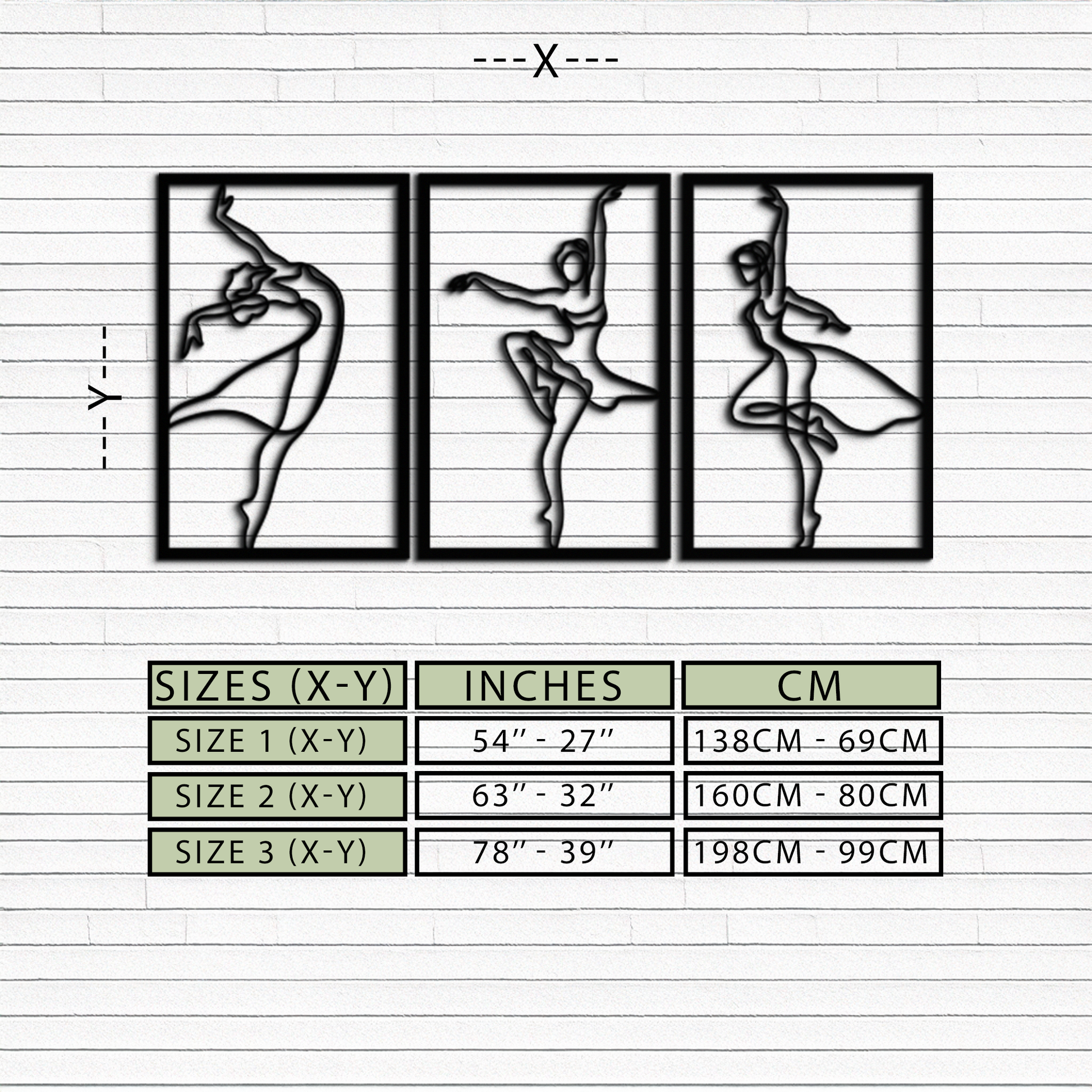 Elegant Ballerina Trio Metal Wall Art - Graceful Dance Silhouettes - KAF205 - Tampa Home & Garden Store
