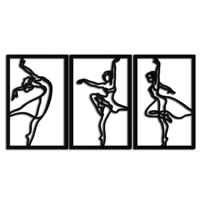 Elegant Ballerina Trio Metal Wall Art - Graceful Dance Silhouettes - KAF205 - Tampa Home & Garden Store