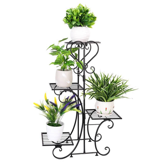 Elegant Black Metal 4-Shelf Plant Stand - Tampa Home & Garden Store