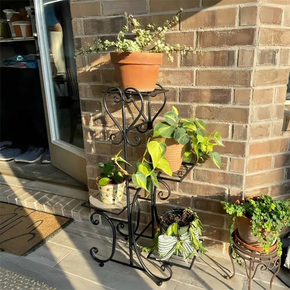 Elegant Black Metal 4-Shelf Plant Stand - Tampa Home & Garden Store