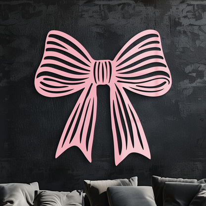 Elegant Bow Silhouette Metal Wall Art – Decorative Ribbon Design - KAFGP047 - Tampa Home & Garden Store