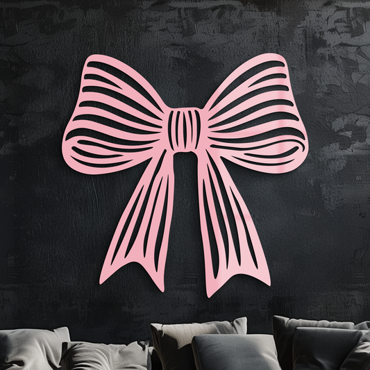 Elegant Bow Silhouette Metal Wall Art – Decorative Ribbon Design - KAFGP047 - Tampa Home & Garden Store