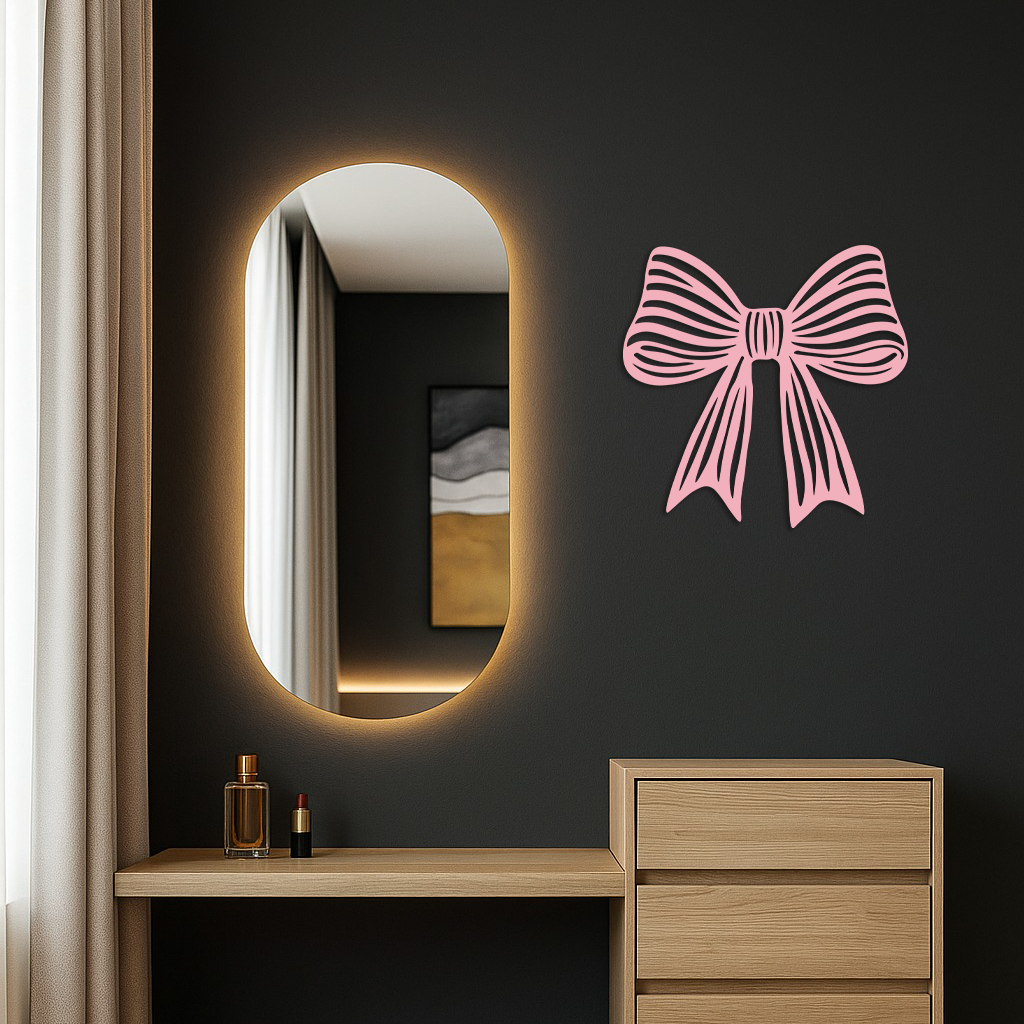 Elegant Bow Silhouette Metal Wall Art – Decorative Ribbon Design - KAFGP047 - Tampa Home & Garden Store