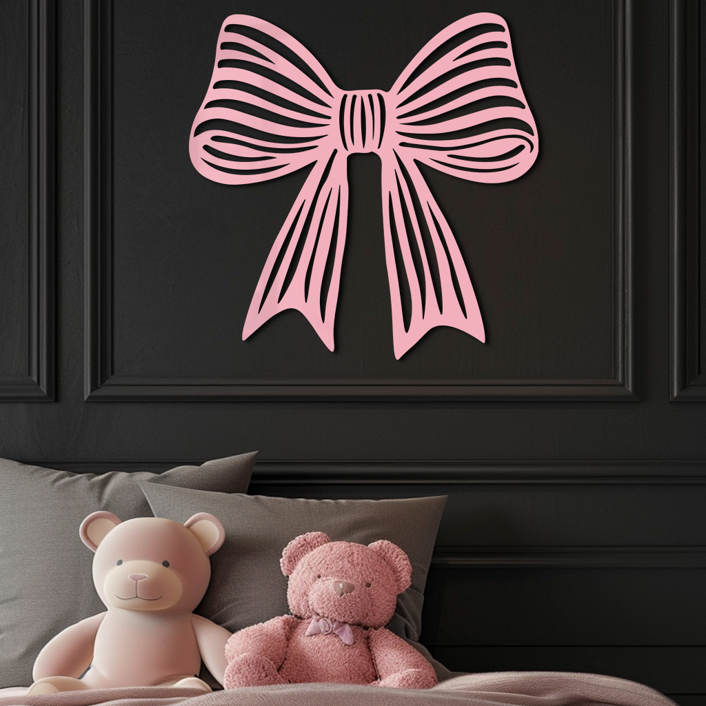 Elegant Bow Silhouette Metal Wall Art – Decorative Ribbon Design - KAFGP047 - Tampa Home & Garden Store
