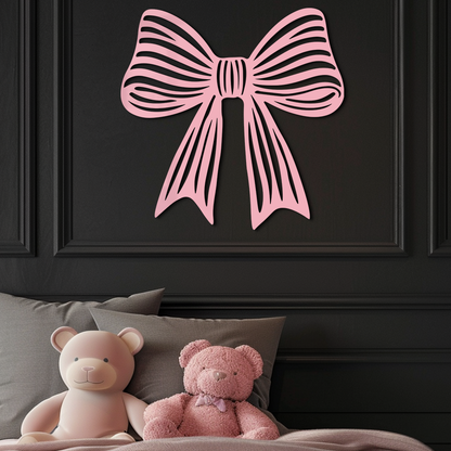 Elegant Bow Silhouette Metal Wall Art – Decorative Ribbon Design - KAFGP047 - Tampa Home & Garden Store