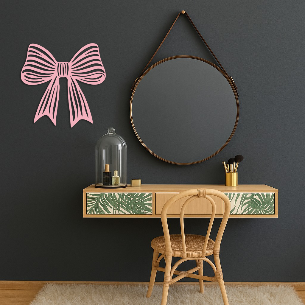 Elegant Bow Silhouette Metal Wall Art – Decorative Ribbon Design - KAFGP047 - Tampa Home & Garden Store