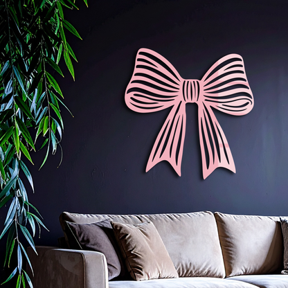Elegant Bow Silhouette Metal Wall Art – Decorative Ribbon Design - KAFGP047 - Tampa Home & Garden Store