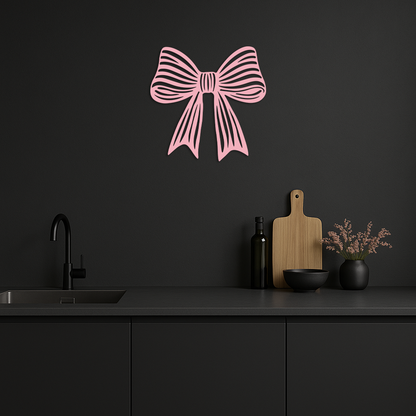 Elegant Bow Silhouette Metal Wall Art – Decorative Ribbon Design - KAFGP047 - Tampa Home & Garden Store