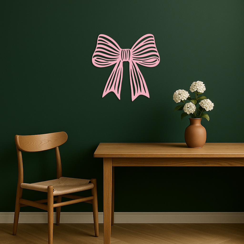 Elegant Bow Silhouette Metal Wall Art – Decorative Ribbon Design - KAFGP047 - Tampa Home & Garden Store