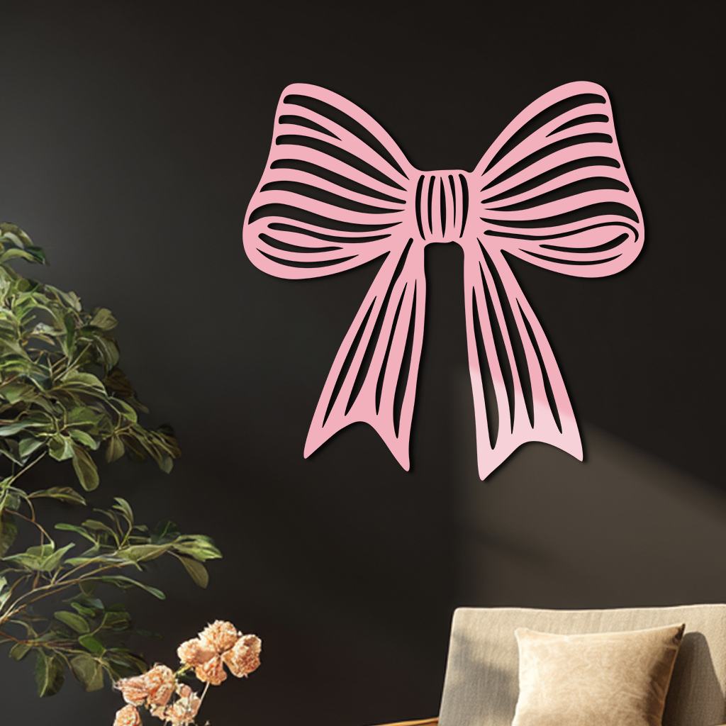 Elegant Bow Silhouette Metal Wall Art – Decorative Ribbon Design - KAFGP047 - Tampa Home & Garden Store