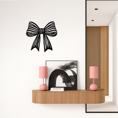 Elegant Bow Silhouette Metal Wall Art – Decorative Ribbon Design - KAFGP047 - Tampa Home & Garden Store