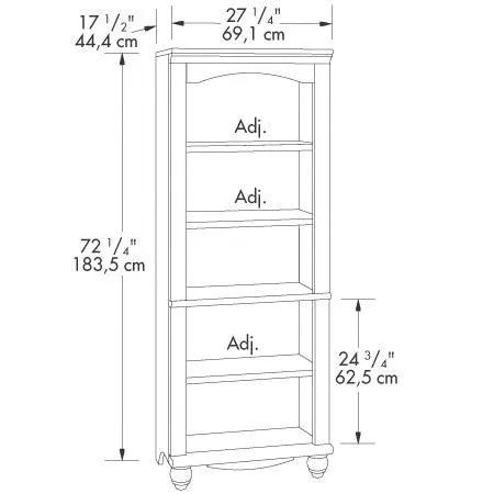 Elegant Display Shelf Bookcase with 5 Shelves in Antique White Wood Finish - Tampa Home & Garden Store