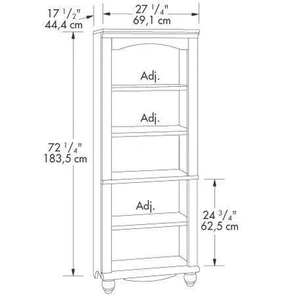 Elegant Display Shelf Bookcase with 5 Shelves in Antique White Wood Finish - Tampa Home & Garden Store