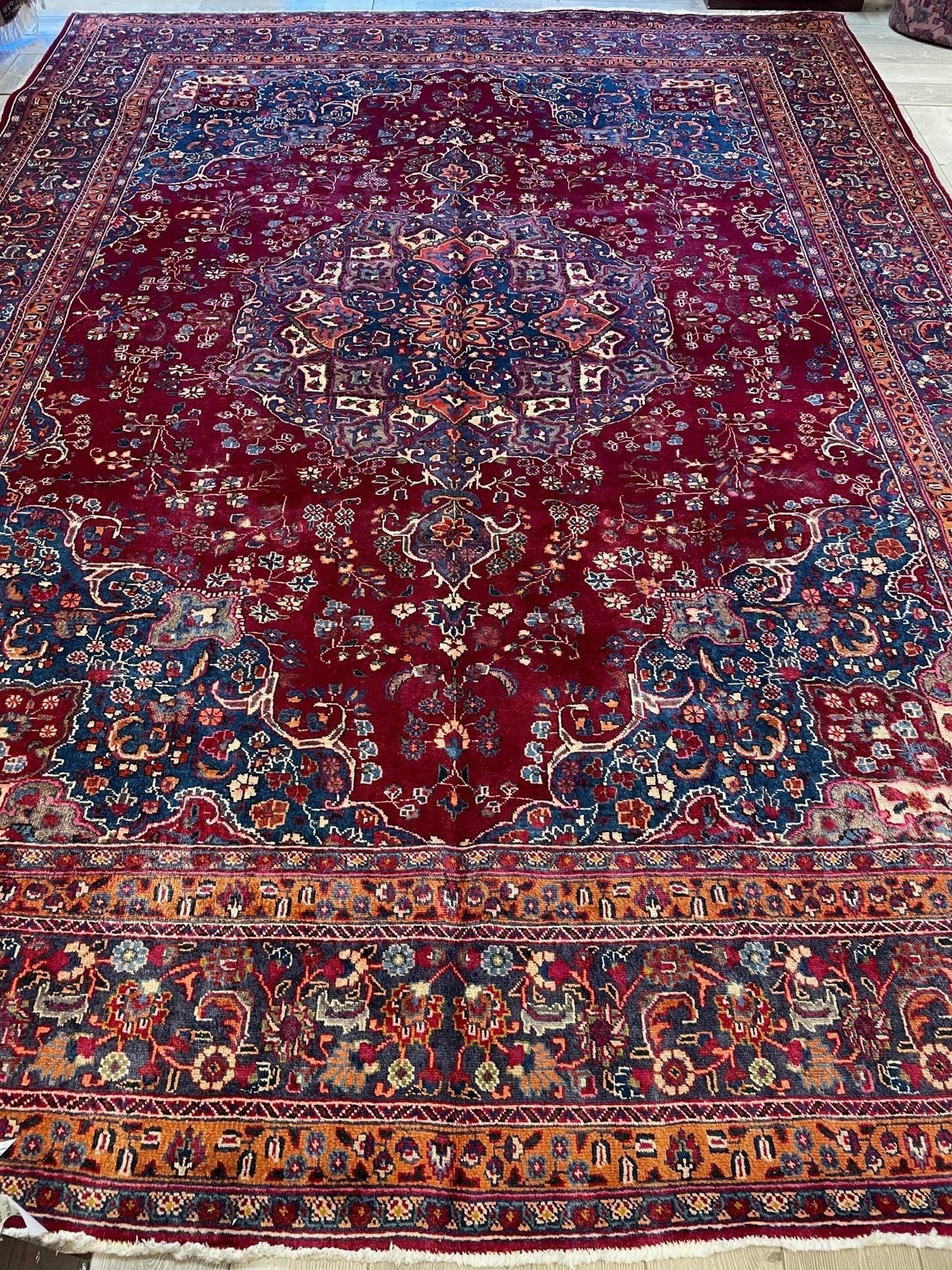 Elegant Hand Knotted Khorasan Area Rug 9’8” x 12’10” - Tampa Home & Garden Store