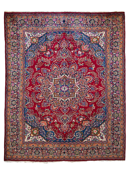 Elegant Mint Vintage 1960's Hand Knotted Veggie Dye Khorasan Area Rug 9’7” x 12’9” - Tampa Home & Garden Store
