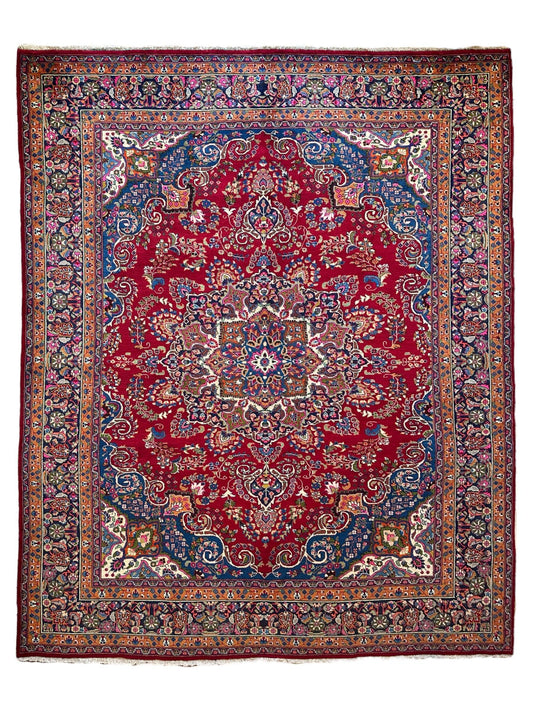 Elegant Mint Vintage 1960's Hand Knotted Veggie Dye Khorasan Area Rug 9’7” x 12’9” - Tampa Home & Garden Store
