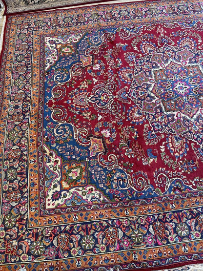 Elegant Mint Vintage 1960's Hand Knotted Veggie Dye Khorasan Area Rug 9’7” x 12’9” - Tampa Home & Garden Store