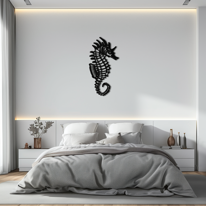 Elegant Seahorse Metal Wall Art - Ocean-Inspired Minimalist Decor - KAF057 - Tampa Home & Garden Store