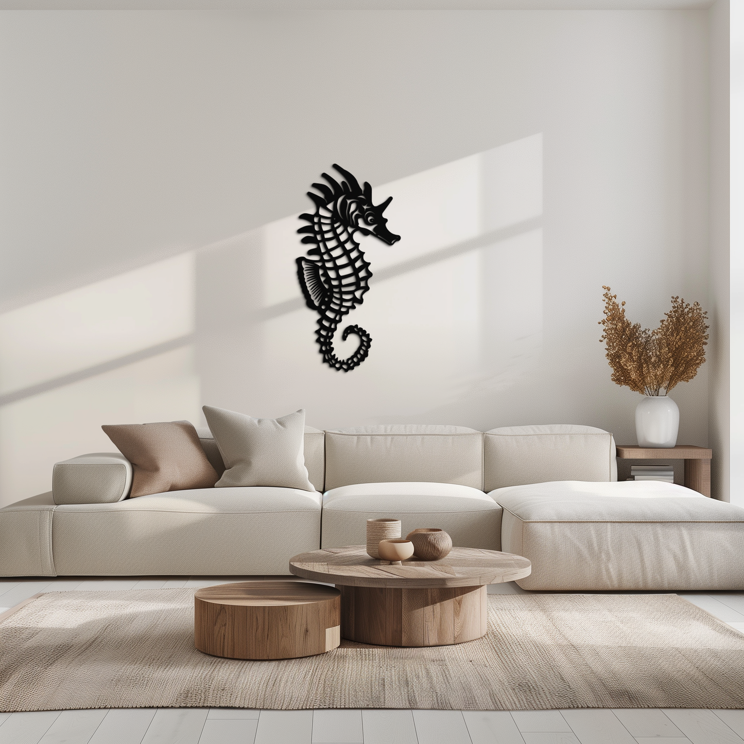Elegant Seahorse Metal Wall Art - Ocean-Inspired Minimalist Decor - KAF057 - Tampa Home & Garden Store