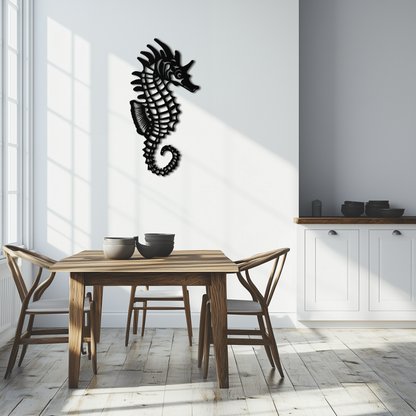 Elegant Seahorse Metal Wall Art - Ocean-Inspired Minimalist Decor - KAF057 - Tampa Home & Garden Store