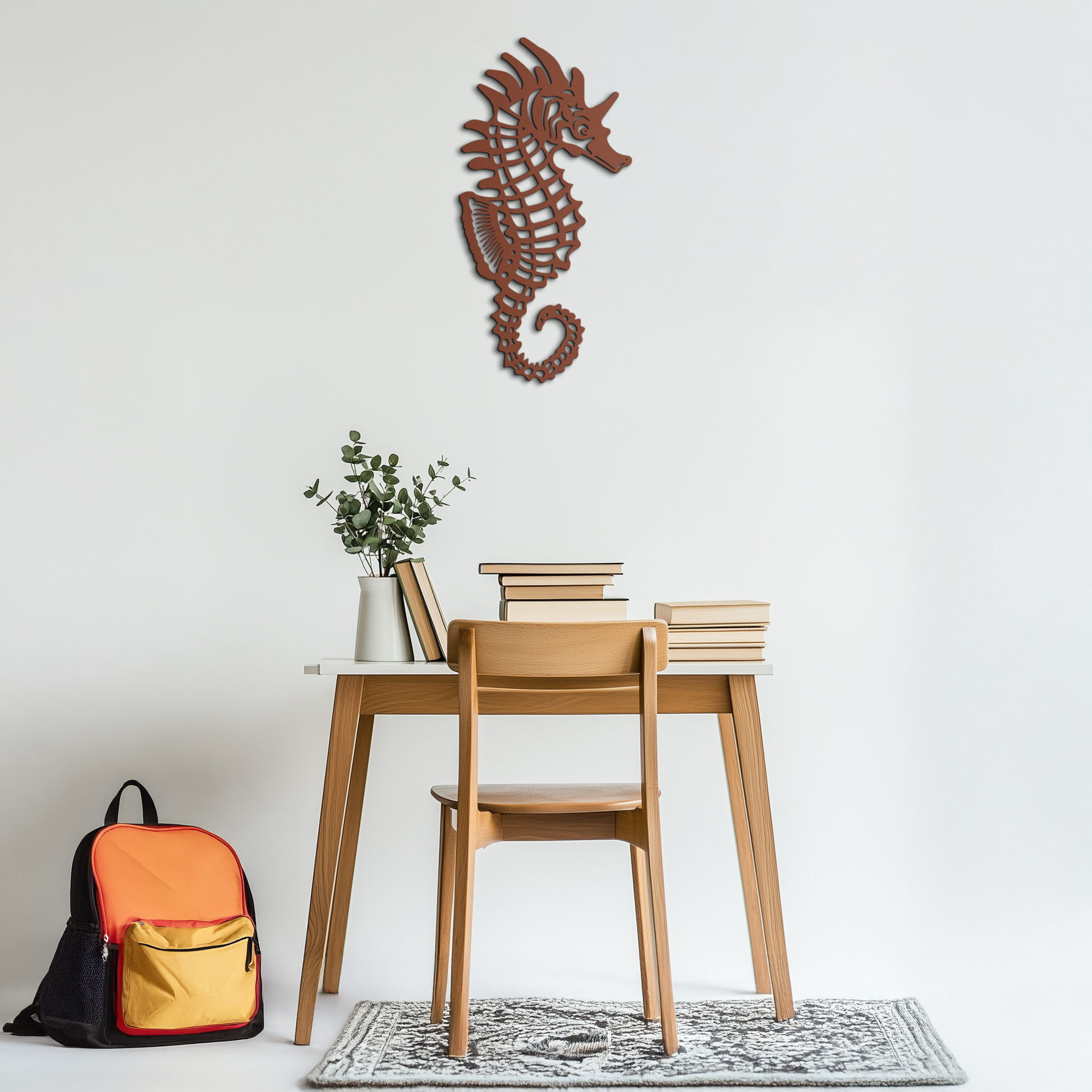 Elegant Seahorse Metal Wall Art - Ocean-Inspired Minimalist Decor - KAF057 - Tampa Home & Garden Store