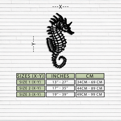 Elegant Seahorse Metal Wall Art - Ocean-Inspired Minimalist Decor - KAF057 - Tampa Home & Garden Store
