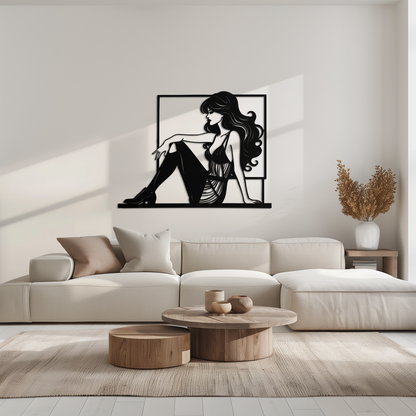 Elegant Woman Silhouette Metal Wall Art – Modern Black Feminine Home Decor- KAF511 - Tampa Home & Garden Store