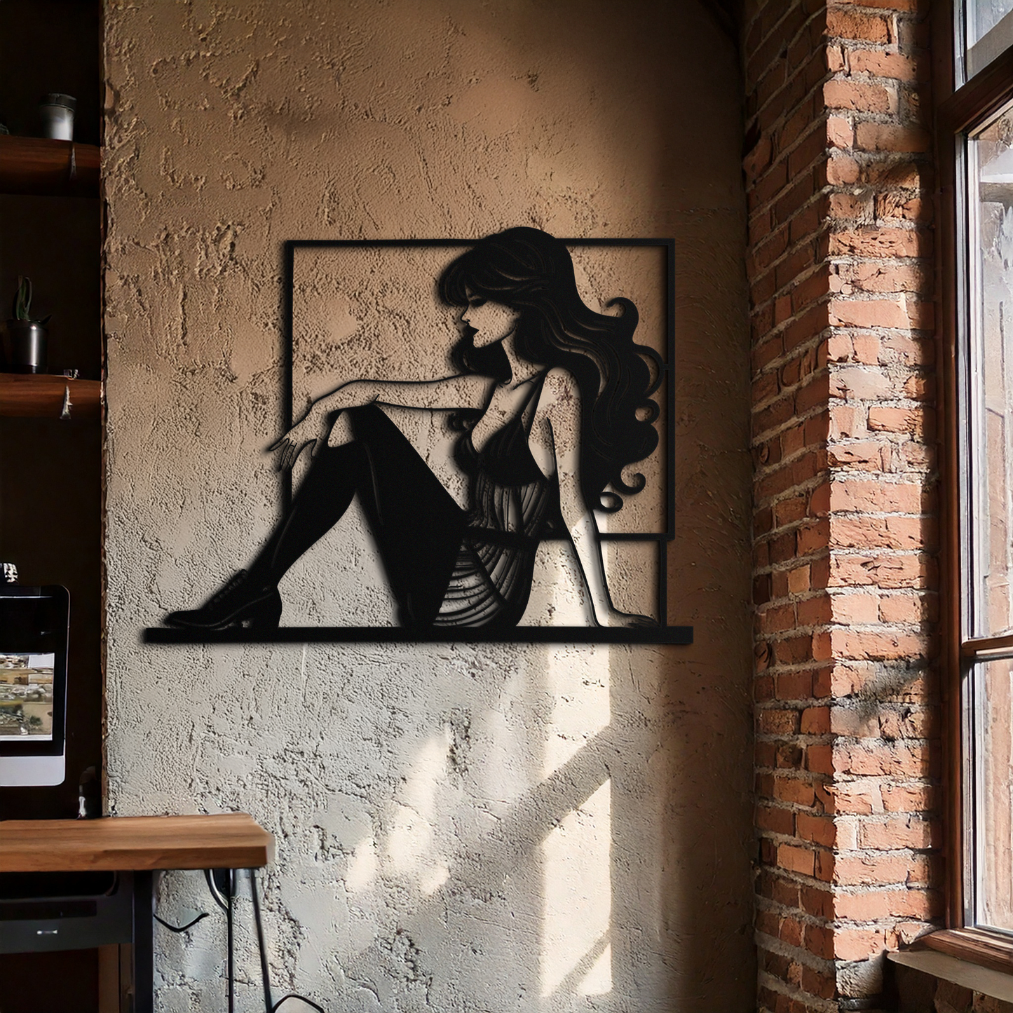 Elegant Woman Silhouette Metal Wall Art – Modern Black Feminine Home Decor- KAF511 - Tampa Home & Garden Store