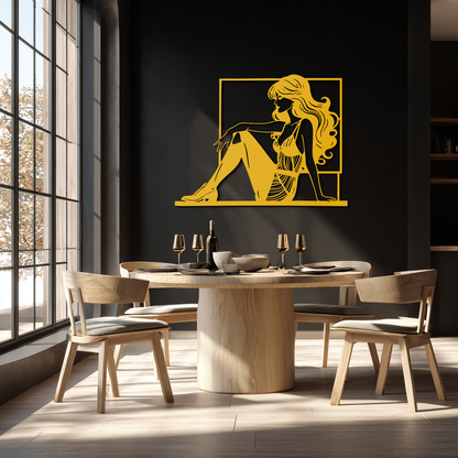 Elegant Woman Silhouette Metal Wall Art – Modern Black Feminine Home Decor- KAF511 - Tampa Home & Garden Store
