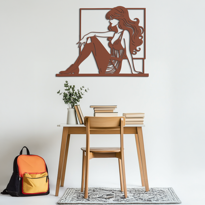 Elegant Woman Silhouette Metal Wall Art – Modern Black Feminine Home Decor- KAF511 - Tampa Home & Garden Store