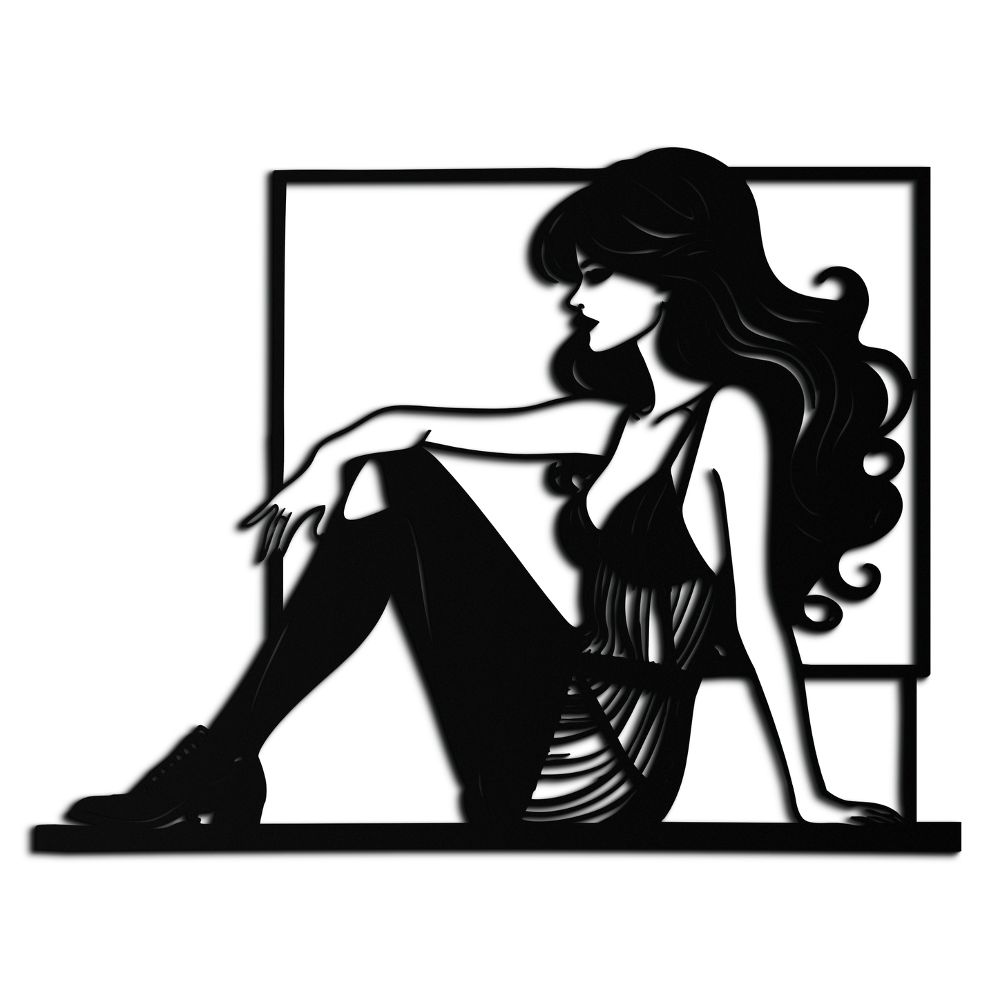 Elegant Woman Silhouette Metal Wall Art – Modern Black Feminine Home Decor- KAF511 - Tampa Home & Garden Store
