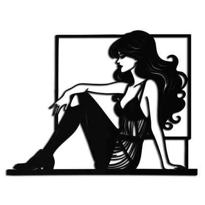 Elegant Woman Silhouette Metal Wall Art – Modern Black Feminine Home Decor- KAF511 - Tampa Home & Garden Store