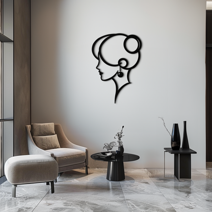 Elegant Woman Silhouette Metal Wall Art – Modern Female Figure Steel Decor- KAF382 - Tampa Home & Garden Store