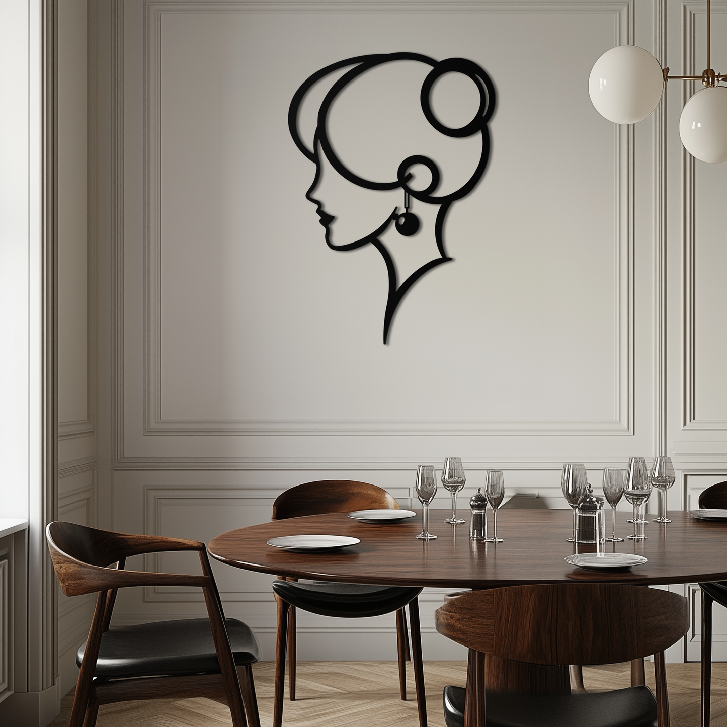 Elegant Woman Silhouette Metal Wall Art – Modern Female Figure Steel Decor- KAF382 - Tampa Home & Garden Store