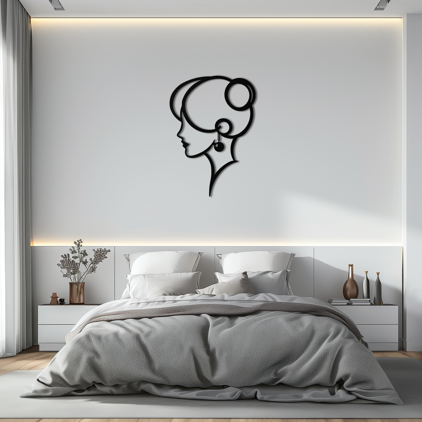 Elegant Woman Silhouette Metal Wall Art – Modern Female Figure Steel Decor- KAF382 - Tampa Home & Garden Store
