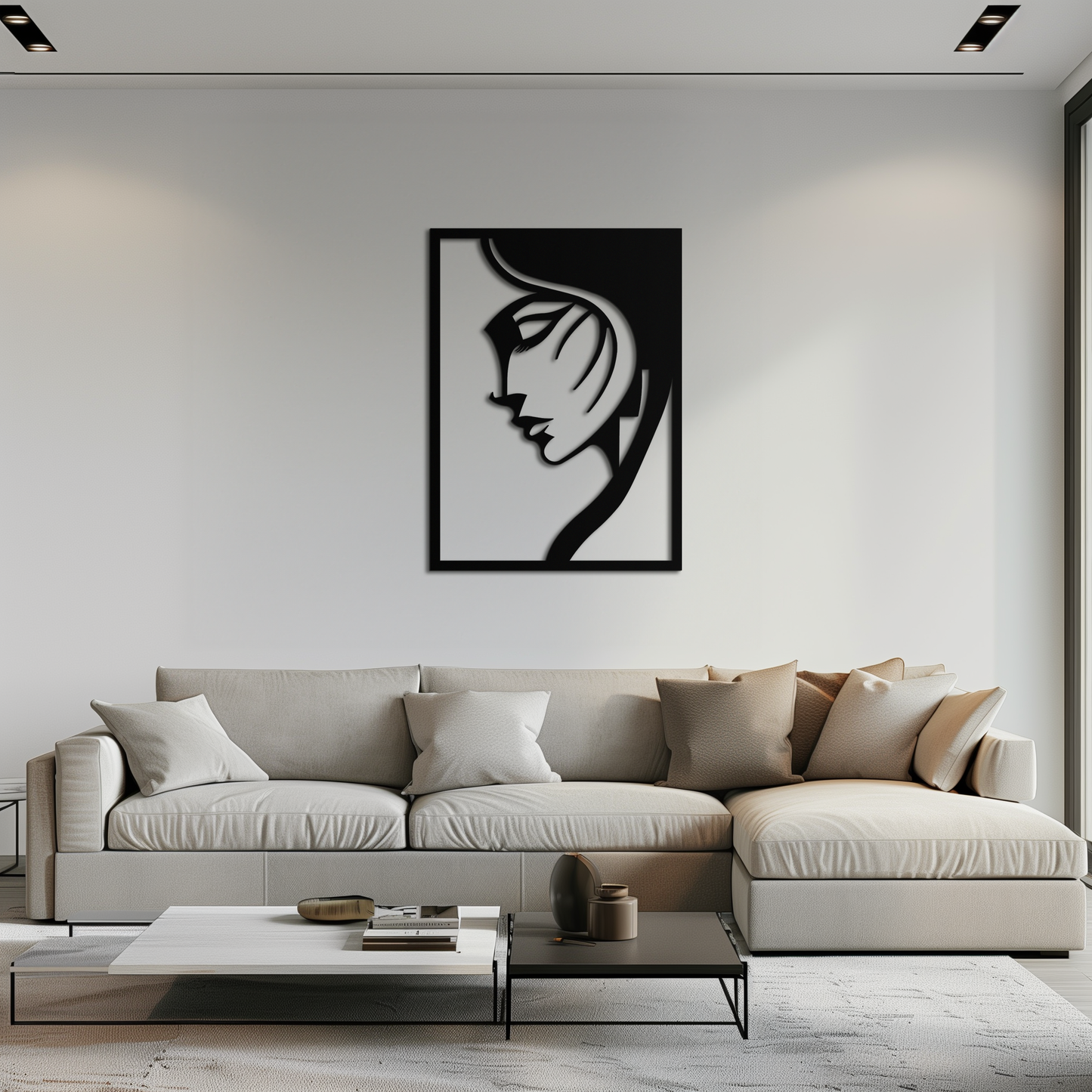 Elegant Woman Silhouette Metal Wall Art – Stylish Female Figure Home Decor- KAF381 - Tampa Home & Garden Store
