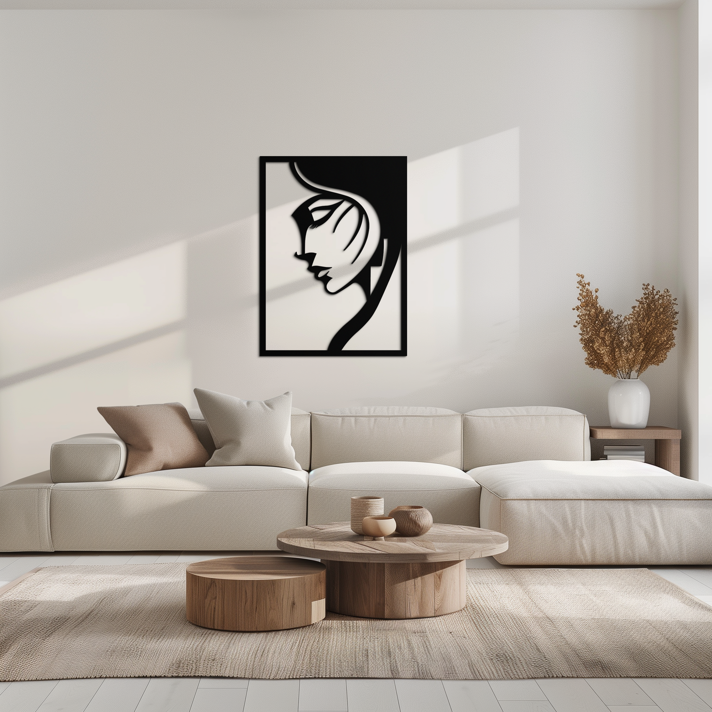 Elegant Woman Silhouette Metal Wall Art – Stylish Female Figure Home Decor- KAF381 - Tampa Home & Garden Store